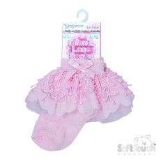 S344-P: Pink Lace Ankle Socks (0-24 Months)